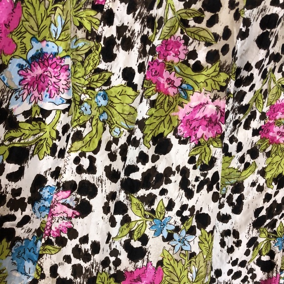 Isabela d. Floral Silk Skirt Lightweight A-line Pink Green Black White Sz 4 EUC - Picture 5 of 7